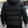 Manfinity Homme Full Zip Up Hooded Long Sleeve Padded Coat Going Out Black Casual Quilted Winter Coat For Friends Husband Boyfriend Gifts main 1