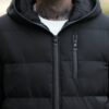 Manfinity Homme Full Zip Up Hooded Long Sleeve Padded Coat Going Out Black Casual Quilted Winter Coat For Friends Husband Boyfriend Gifts main 3