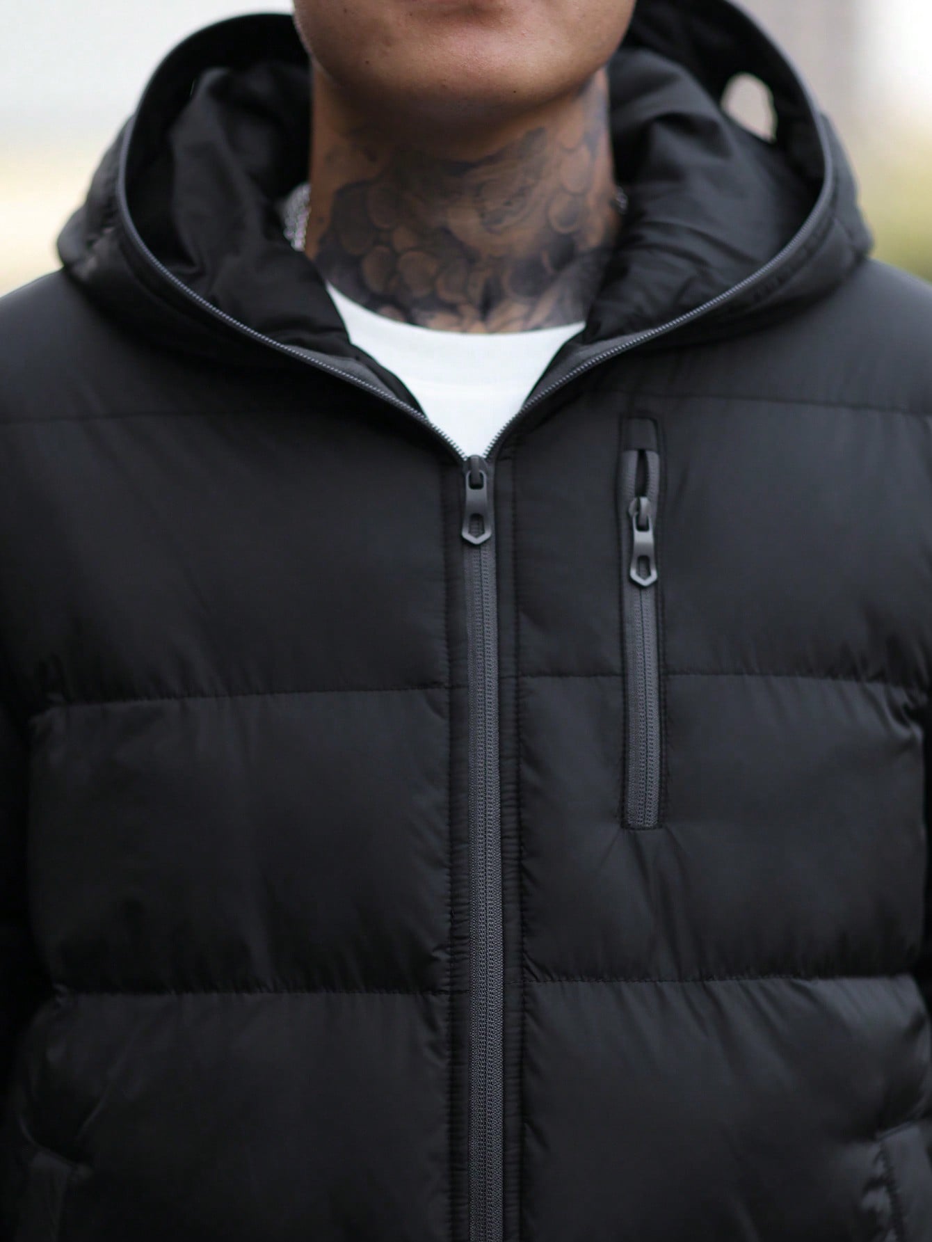 Men Black Oversized Winter Coats Jacket