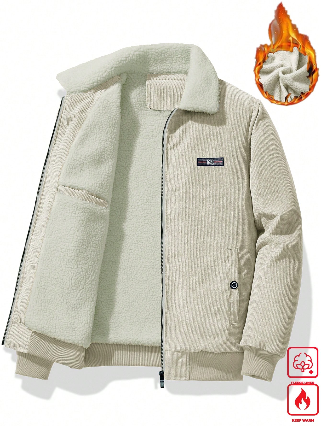 Men Warm Corduroy Winter Jacket