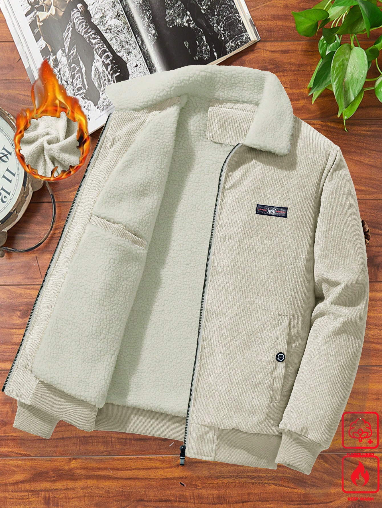 Men Warm Corduroy Winter Jacket