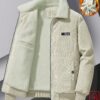 Men Teddy Lined Patchwork Loose Fleece Jacket