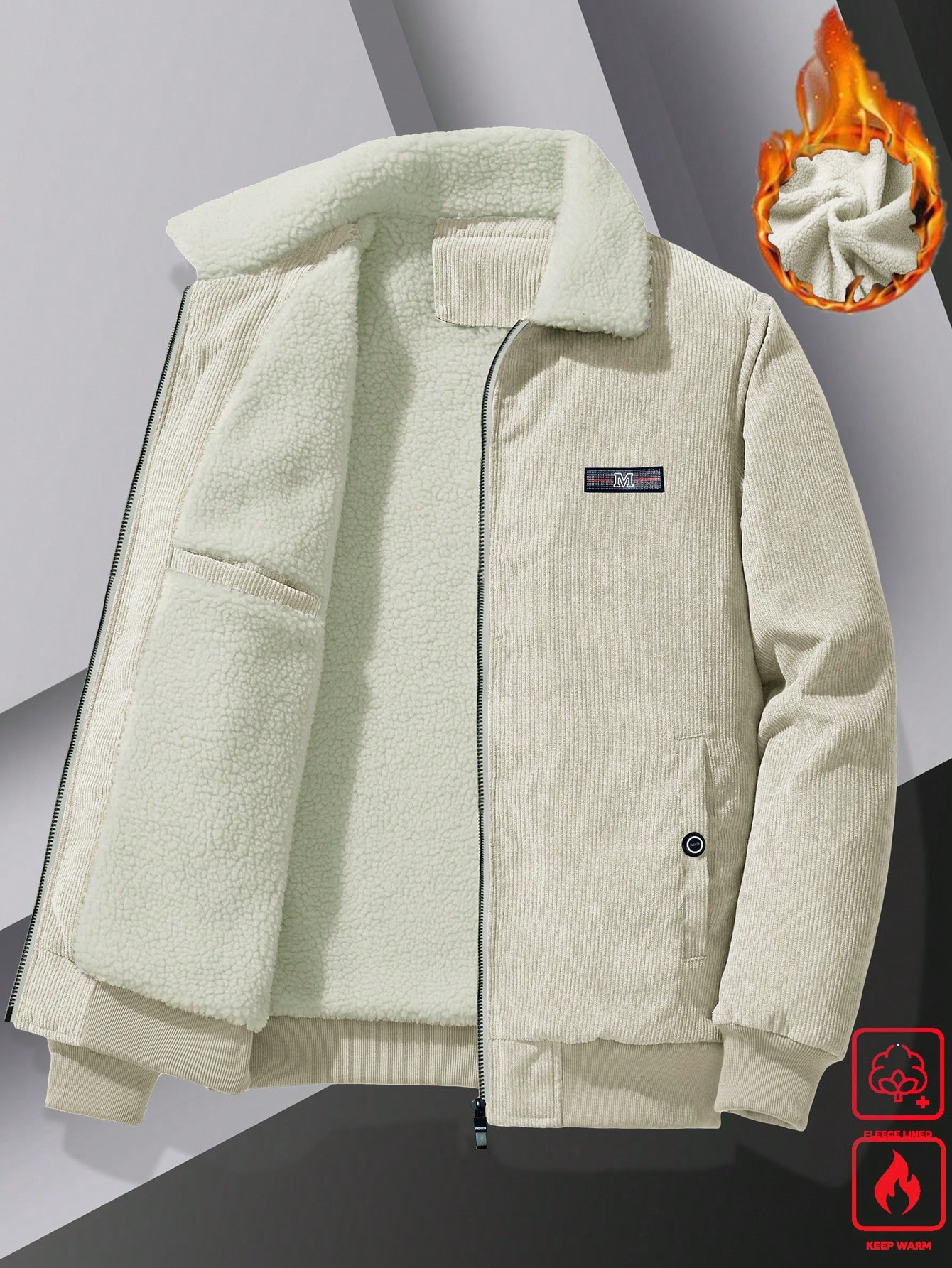 Men Warm Corduroy Winter Jacket