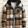 Manfinity Homme Men Loose Fit Plaid Print Hooded Drawstring Shirt main 4