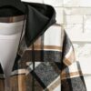 Manfinity Homme Men Loose Fit Plaid Print Hooded Drawstring Shirt main 5