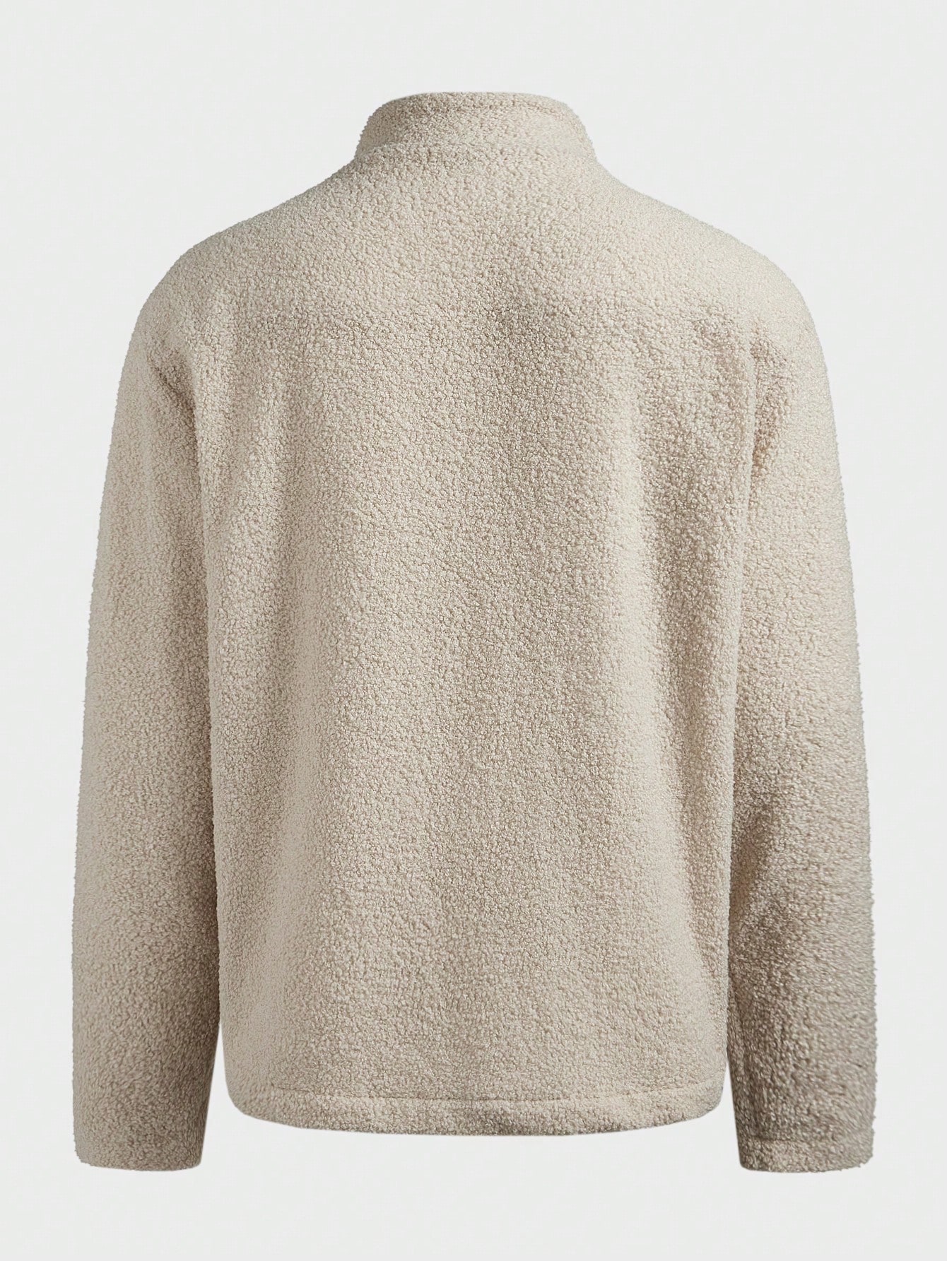 Men Casual Color block Teddy Fleece Zip Jacket