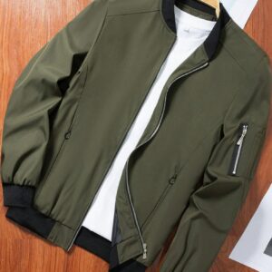 Men Lightweight Zip Up Bomber Jacket