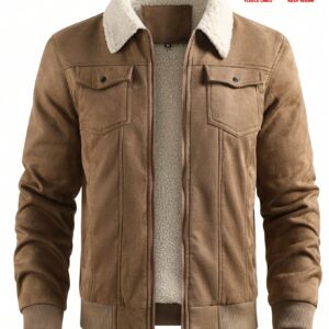 Men Faux Shearling Lined Winter Jacket