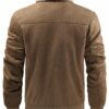 Manfinity Homme Mens Faux Shearling Lined Jacket Warm Collar Coat Going Out Black Long Sleeve Jacket For Friends Husband Boyfriend Gifts main 1