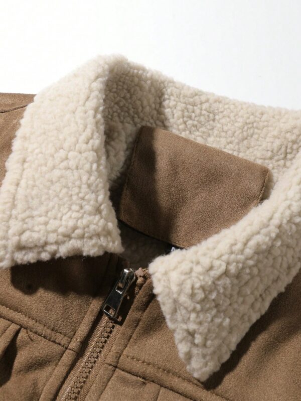 Men Faux Shearling Lined Winter Jacket