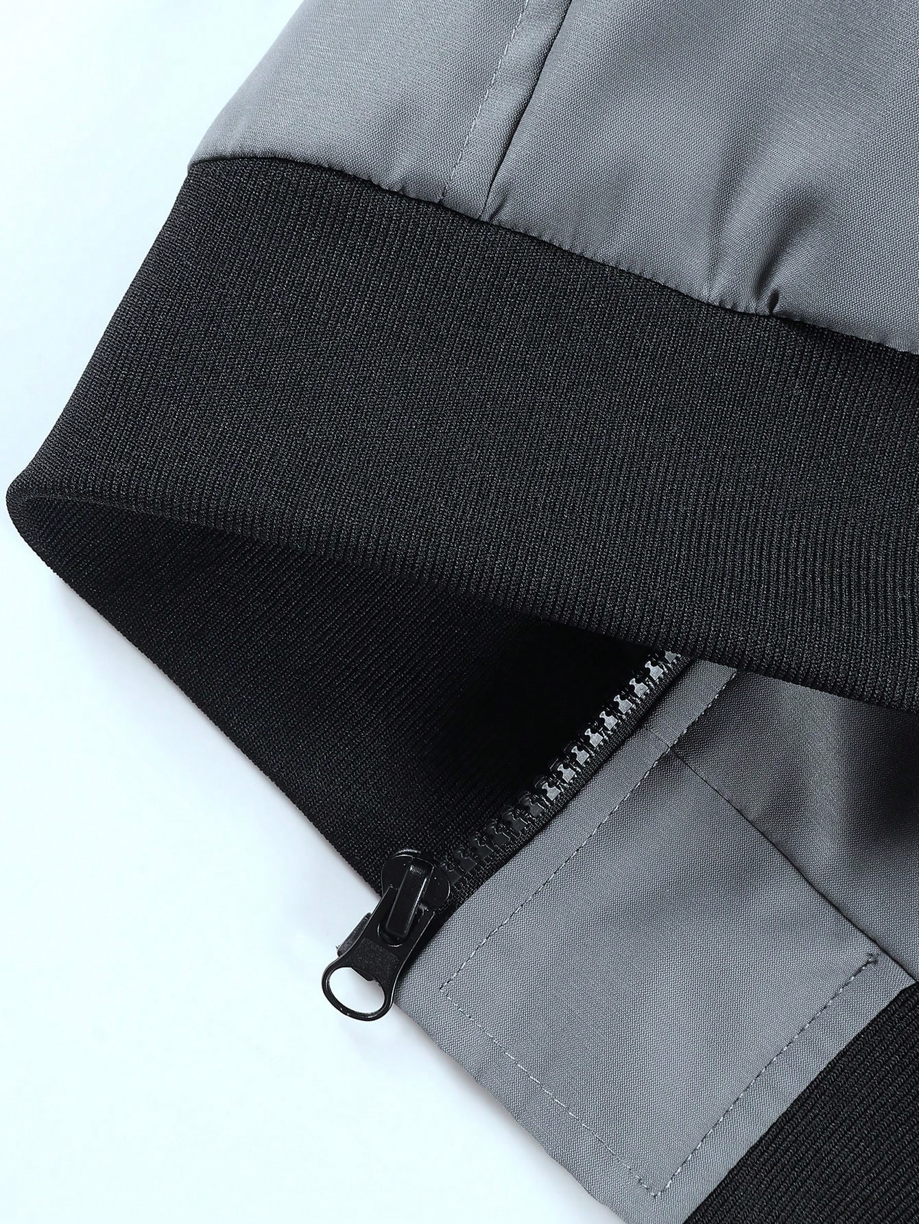 Men Zipper Long Sleeve Pocket Bomber Jacket