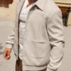 Manfinity Homme Mens Long Sleeve Button Up Minimalist Casual Woolen Jacket main 3