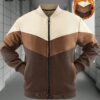 Manfinity Homme Mens Zip Up Collar Casual Loose Fit Thermal Lined Baseball Jacket Autumn Winter main 3