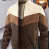 Manfinity Homme Mens Zip Up Collar Casual Loose Fit Thermal Lined Baseball Jacket Autumn Winter main 4
