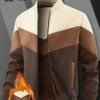 Manfinity Homme Mens Zip Up Collar Casual Loose Fit Thermal Lined Baseball Jacket Autumn Winter main 5