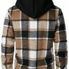 Manfinity Homme 1pc Mens Solid Color Patchwork Front Buttoned Long Sleeve Pocket Minimalist Hooded Jacket main 2