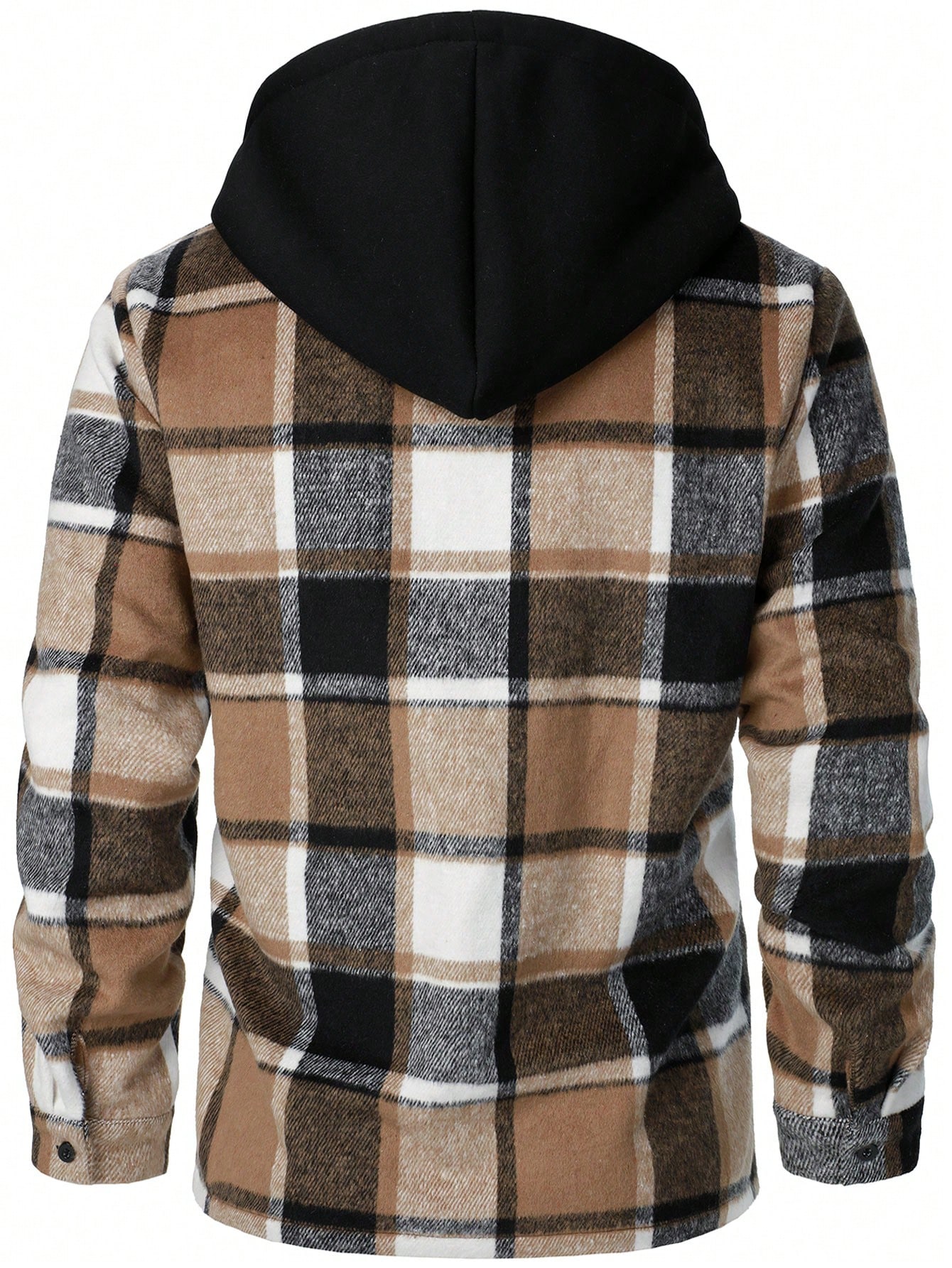 Men Multicolor Plaid Hooded Jacket