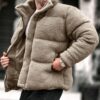 Manfinity Homme Loose Fit Mens Padded Coat With Slant Pockets main 4