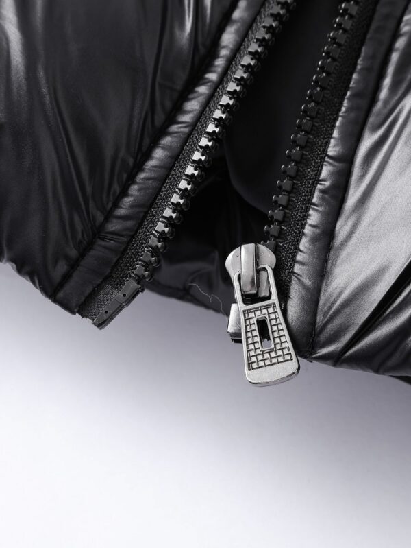 Men Zip Hoodie Padded Coat Plain Going Out Casual Warm Winter Jacket