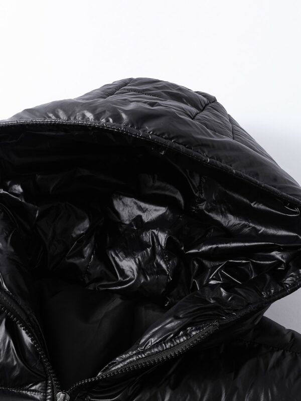 Men Zip Hoodie Padded Coat Plain Going Out Casual Warm Winter Jacket