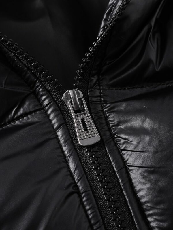Men Zip Hoodie Padded Coat Plain Going Out Casual Warm Winter Jacket