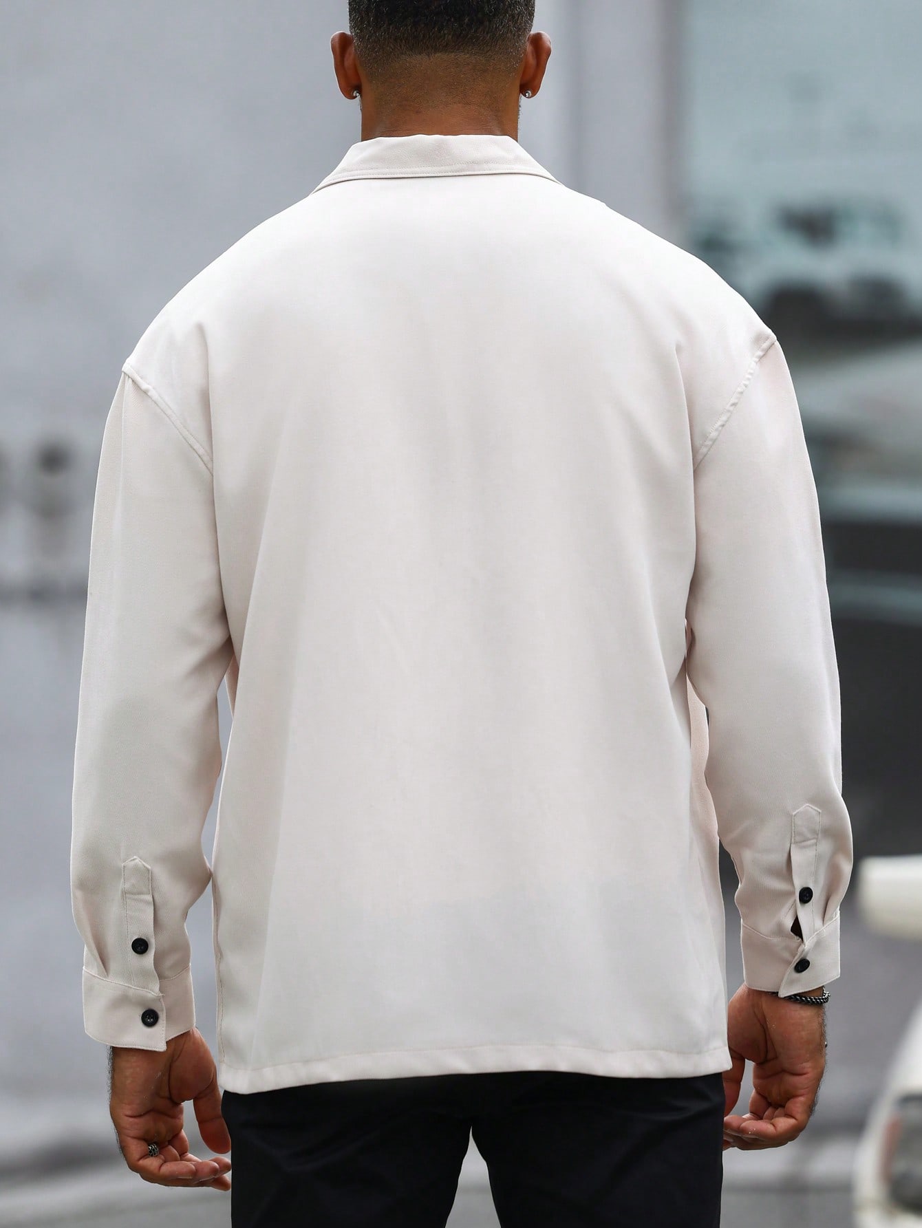 Men Flap Pocket Button Up Oversize Casual Shacket Men Flap Pocket Button Up Oversize Casual Shacket