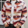 Men Multicolor Plaid Cotton Tweed Shacket