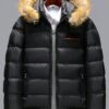 Manfinity Homme Mens Casual Hooded Padded Coat With Fur Collar Going Out Casual Quilted Winter Coat For Friends Husband Boyfriend Gifts main 2