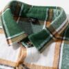 Manfinity Homme Mens Cotton Casual Plaid Shacket Spring Autumn Back To School Fall Going Out Colorful Casual Green Shacket For Friends Husband Boyfriend Gifts main 3