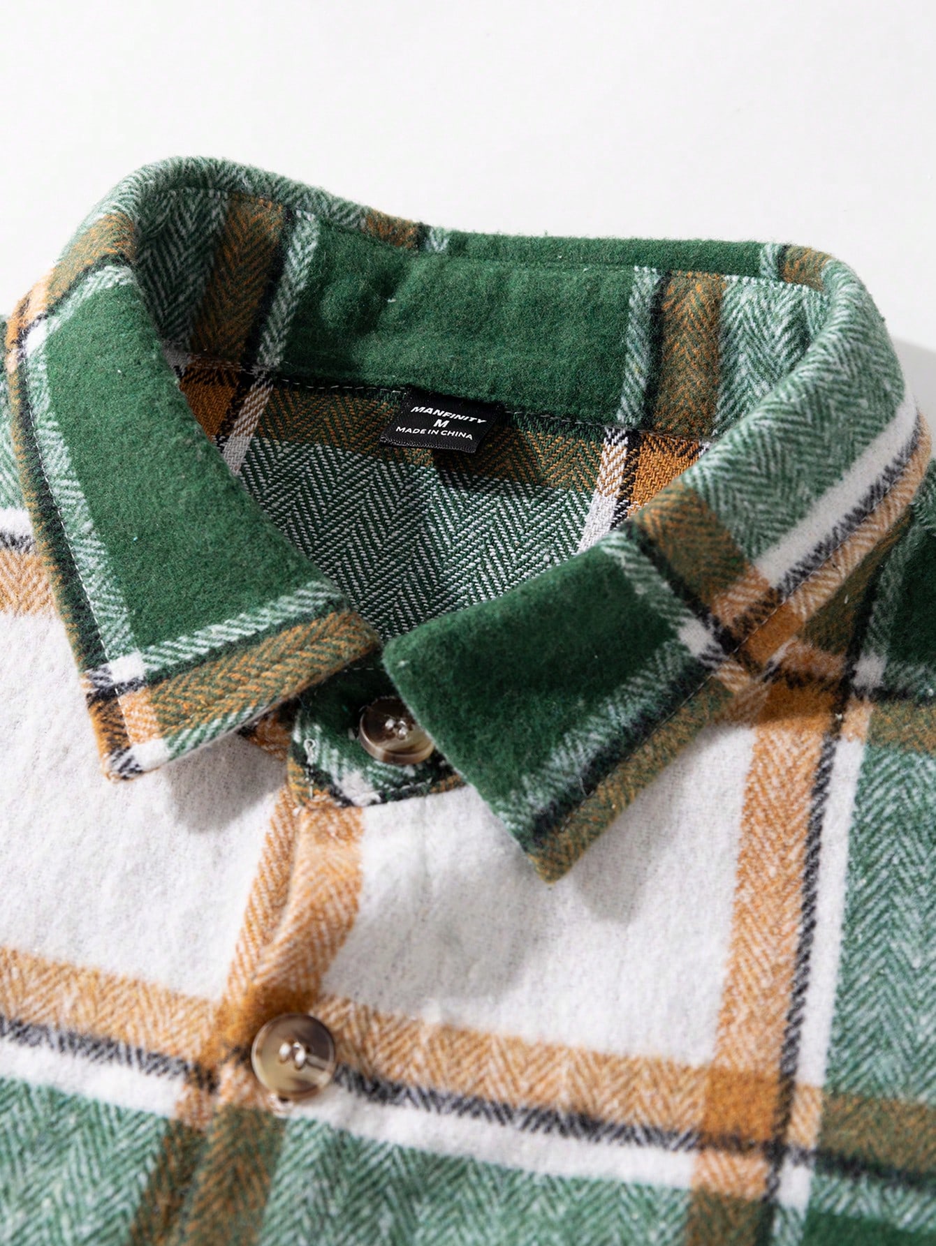 Men Multicolor Plaid Cotton Tweed Shacket Men Multicolor Plaid Cotton Tweed Shacket