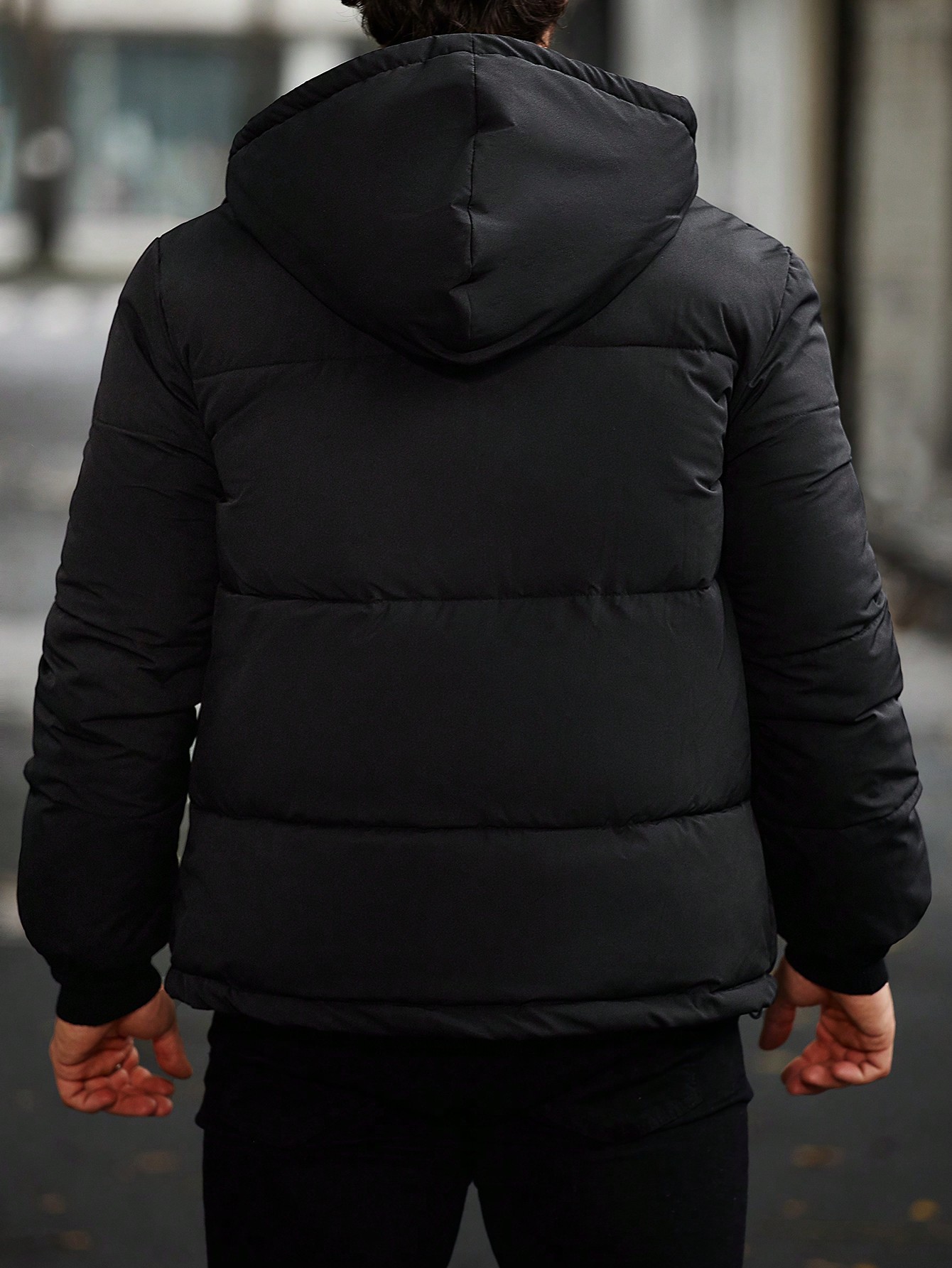 Men Hooded Zipper Puffer Jacket For Men