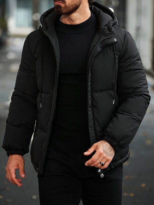 Men Hooded Zipper Puffer Jacket For Men