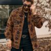 Manfinity Homme Mens Geometric Pattern Button Up Pocket Shacket Autumn WinterBoyfriend GiftWinter Warm JacketFall Men ClothesWinter Men JacketCoral Fleece Jacket Men Shacket Men Graphic Jacket main 6