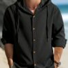 Men Yellow Plaid Hooded Shirt