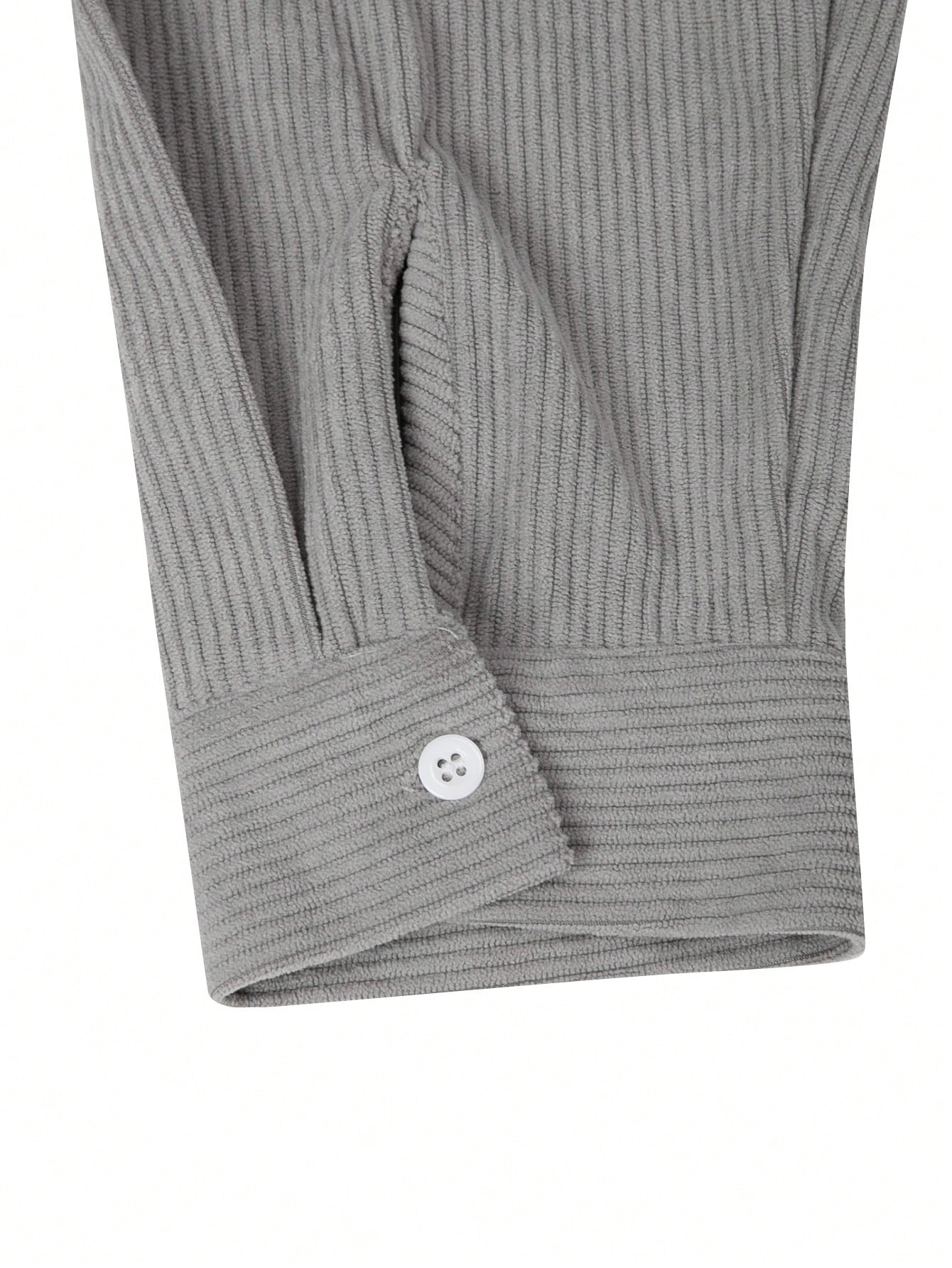 Men Grey Long Sleeve Single Breasted Pocket Hooded Shacket